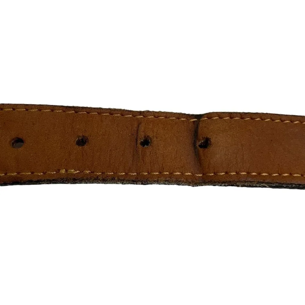 ZEP-PRO Fishing‎ Belt Mens 44 Tan Leather Canvas Mahi Mahi Dorado Sportfish USA